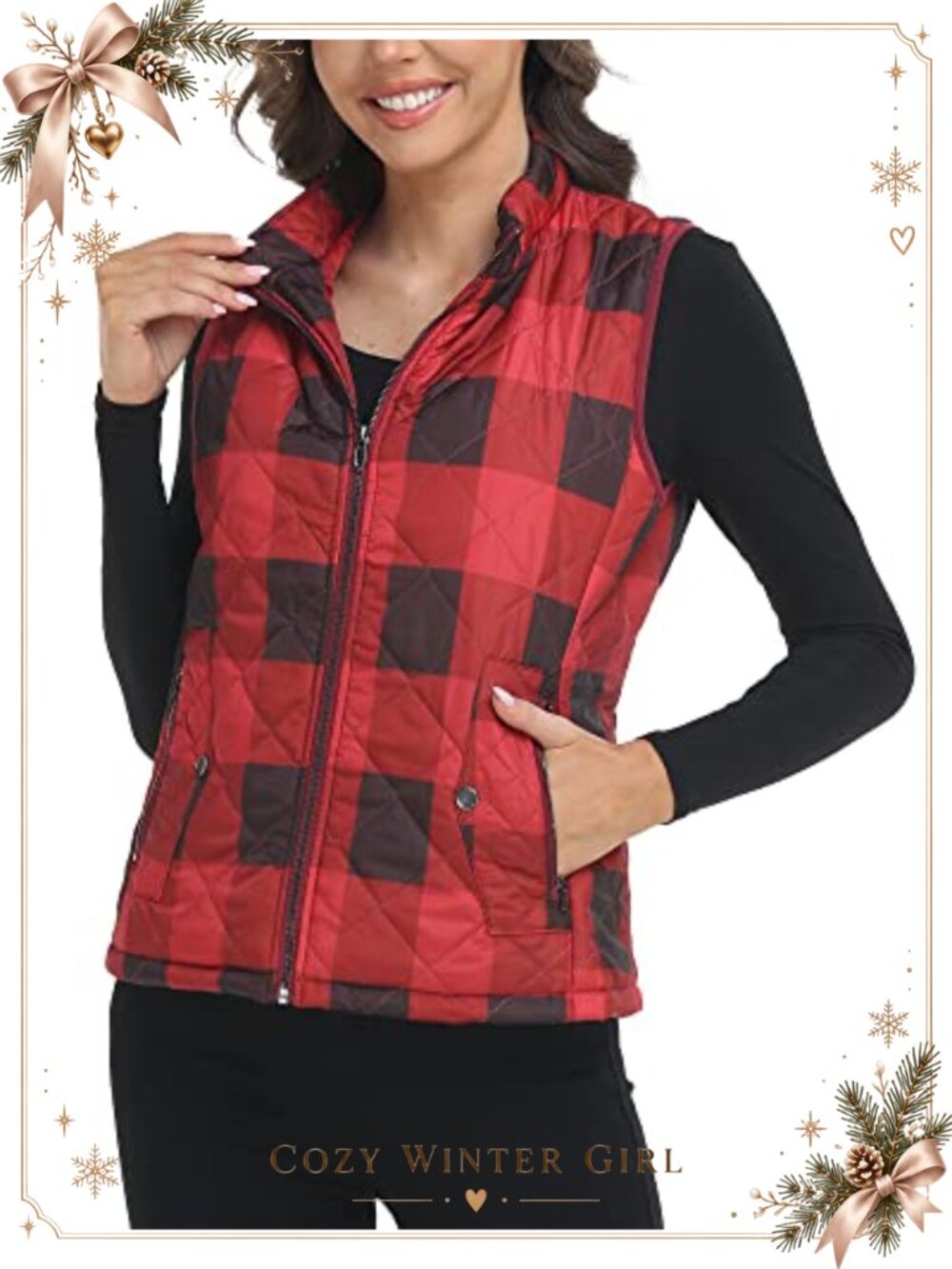 Quilted Puffer Vest Sleeveless Zip Up Gilet Women's Plus Size